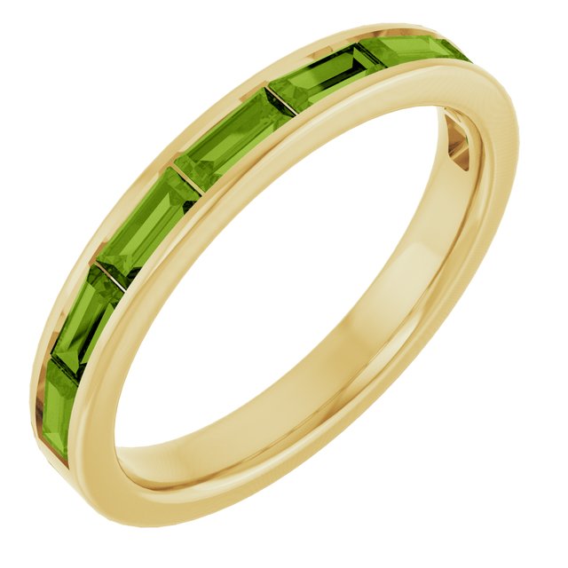 Anillo de oro amarillo de 14k con Peridot natural.