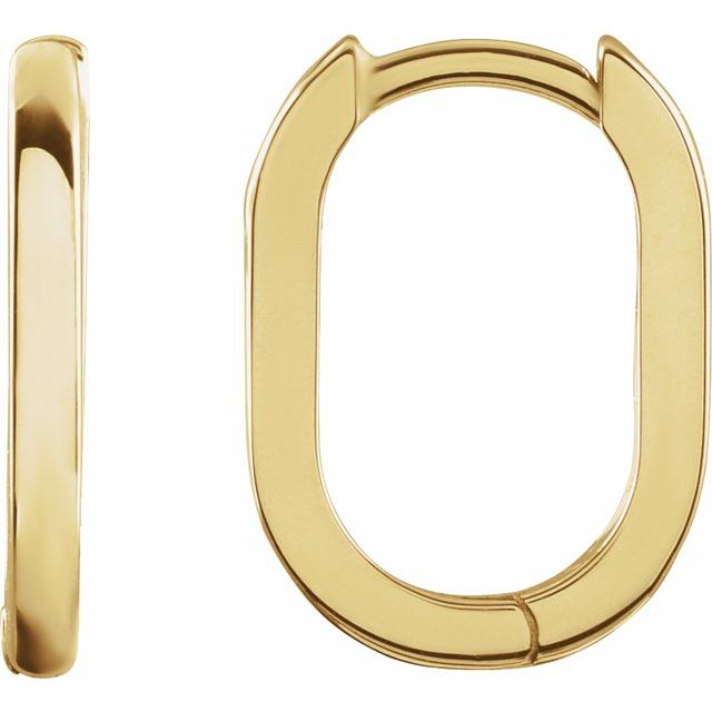 Aretes de oro amarillo de 14k ovalados.