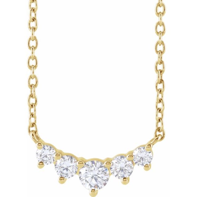Collar de oro amarillo de 14k con diamantes LG.