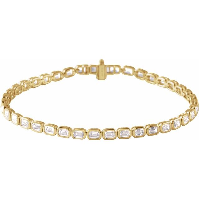 Pulsera de oro amarillo de 14k con diamantes LG