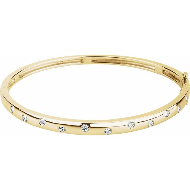 pulsera de oro amarillo de 14k con diamantes LG