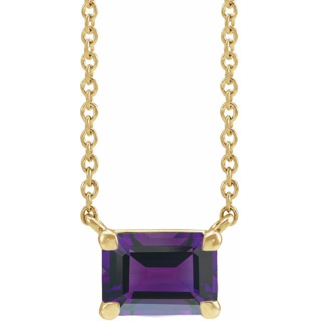 Collar de oro amarillo de 14k con Amatista.