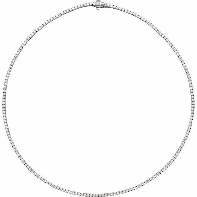 Collar Tennis en oro blanco de 14k con diamantes Lab-Grown.