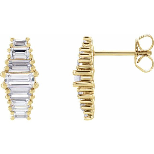 Aretes de oro blanco de 14k con diamantes Lab-grown