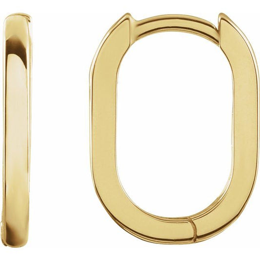 Aretes de oro amarillo de 14k ovalados.