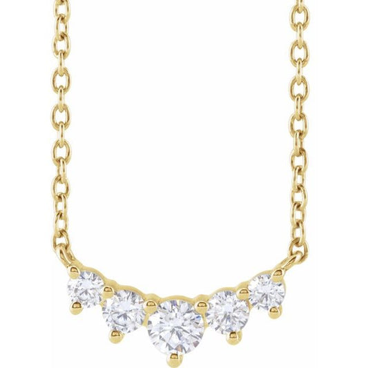 Collar de oro amarillo de 14k con diamantes LG.