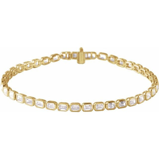 Pulsera de oro amarillo de 14k con diamantes LG