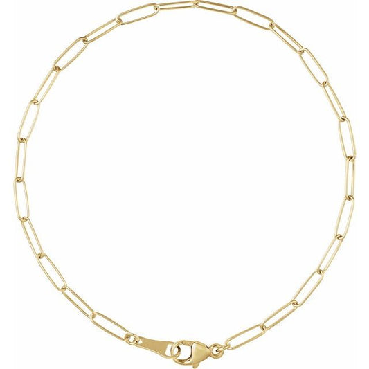 Pulsera estilo Paperclip en oro amarillo de 18k