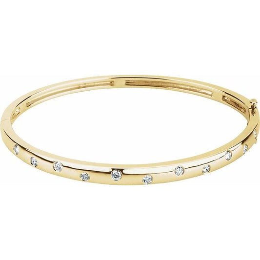 pulsera de oro amarillo de 14k con diamantes LG