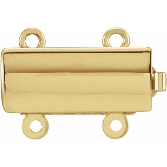 Broche tipo slide para 2 collares (15 mm) en oro amarillo de 14K.