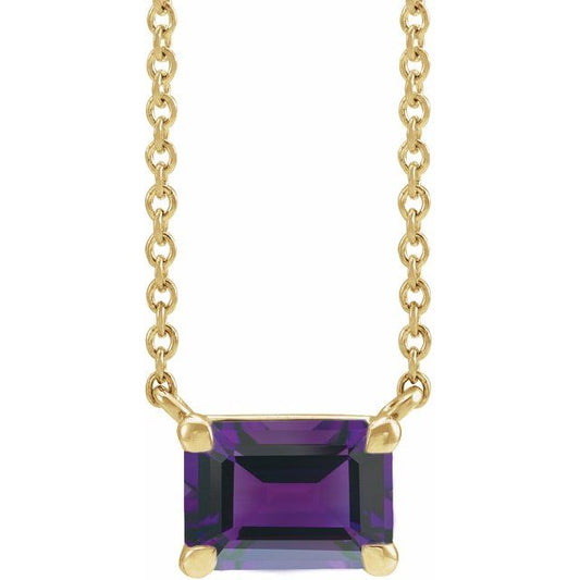 Collar de oro amarillo de 14k con Amatista.