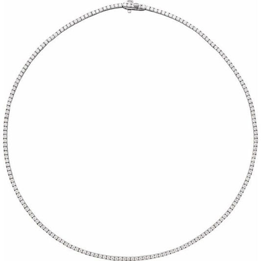 Collar Tennis en oro blanco de 14k con diamantes Lab-Grown.