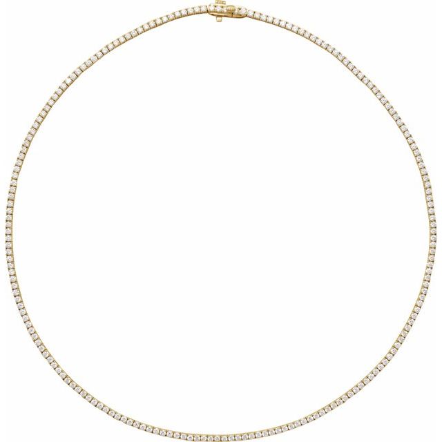 Collar Tennis en oro amarillo de 14k con diamantes naturales.