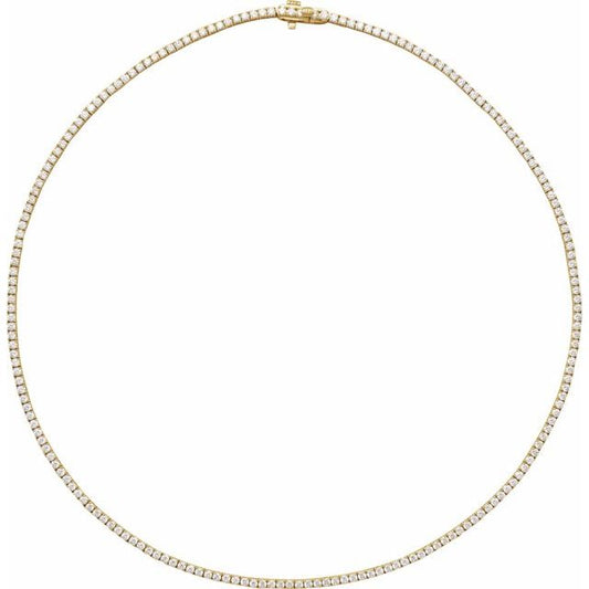 Collar Tennis en oro amarillo de 14k con diamantes naturales.